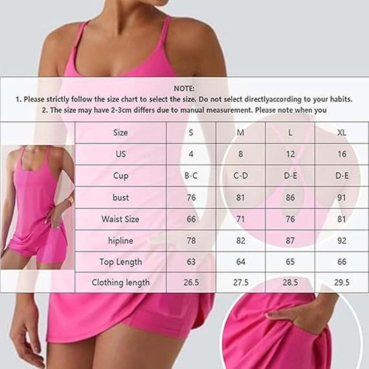 Stuffdatas The Ultimate Tummy Control Backless Active Dress -Made for Movement & Easy Bathroom Breaks, Workout Exercise Dress(Rose,M)