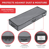 Premium Wrapping Paper Storage Container -Durable Material 600D tear-proof - Fits up to 27 Paper Rolls -Extra Pockets for Ribbons & Bows. Underbed Gift Wrap Organizer, Ideal for Holiday Christmas, etc