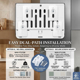 interhasa! Commercial Paper Towel Dispenser Wall Mount - ADA Compliant Multifold Trifold & C-Fold Hand Towel Holder for Restroom, Office, Clinic. Lockable, No-Drill ABS, 10.8" L x 3.5" W x 8" H