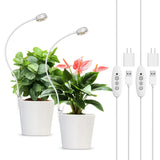 SGLEDs 2 Pack Small Grow Lights for Indoor Plants, 10W Total 5W Each Clip-On Plant Lights for Small Pots, 4000K Full Spectrum, Auto On/Off 3/6/12H Timer, 4 Dimmable Levels