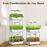 Ahopegarden Indoor Garden Hydroponics Growing System Kit: 66 Pods Plant Herb Garden Germination Kit with LED Grow Light, 30L Large Capacity Kitchen Hydroponics Planter Grower for Vegetable Fruit