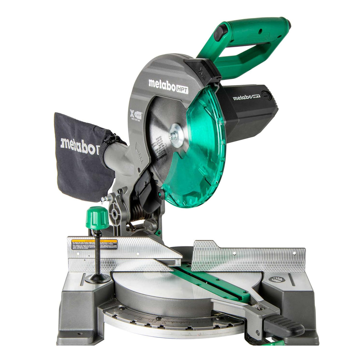Metabo HPT 10-Inch Compound Miter Saw, 15-Amp Power Saw with Large 10-Inch Table, Precision Miter Angles, Single Bevel 0-45°, 24T TCT Blade, Positive Stops, Lightweight Design, C10FCGS