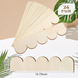 Threehoney 24 Pack Unfinished Scalloped Decorative Wood Trim Scalloped Edge Decorative Wood Molding Cute DIY Moulding Trim for Christmas Home Wall Cabinet Shelf and Window Door (15.75 x 3.54 Inch)