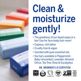 Dr. Bronner's - Pure-Castile Bar Soap (Peppermint, 5 Ounce, 12-Pack) - Made with Organic Oils, For Face, Body & Hair, Gentle & Moisturizing, Biodegradable, Vegan, Cruelty-free, Non-GMO