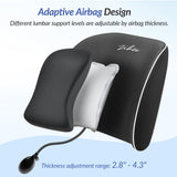 ZIKEE Lumbar Support Pillow for Office Chair and Car Seat with Aribag Design, Adjustable Back Support Lumbar Pillow with Memory Foam for Lower Back Pain Relief & Improved Posture, Dual-Strap Design