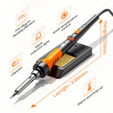 Soldering Iron Premium Kit, 60W Soldering Gun with Ceramic Heater, 12-in-1 Soldering Tool, Adjustable Temperature 200 to 450°C, Includes Soldering Iron Tip, Solder Wire, Pump and Paste