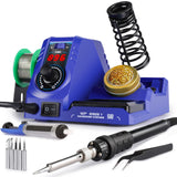 WEP 926LED V3 Soldering Station 130W MAX Soldering Iron Kit with Solder Wire, 5 Soldering Tips, Tweezers, Solder Sucker, Tip Cleaner, Temperature Control, Sleep Mode, C-F Conversion