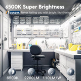 BBOUNDER 2FT LED Shop Light Fixture, Super Bright 2200LM, Cool Daylight White 6500K, Ceiling or Hanging Mount, Durable Garage Shop Lighting for Warehouse, Workbench, Basement, and Business Use, Black