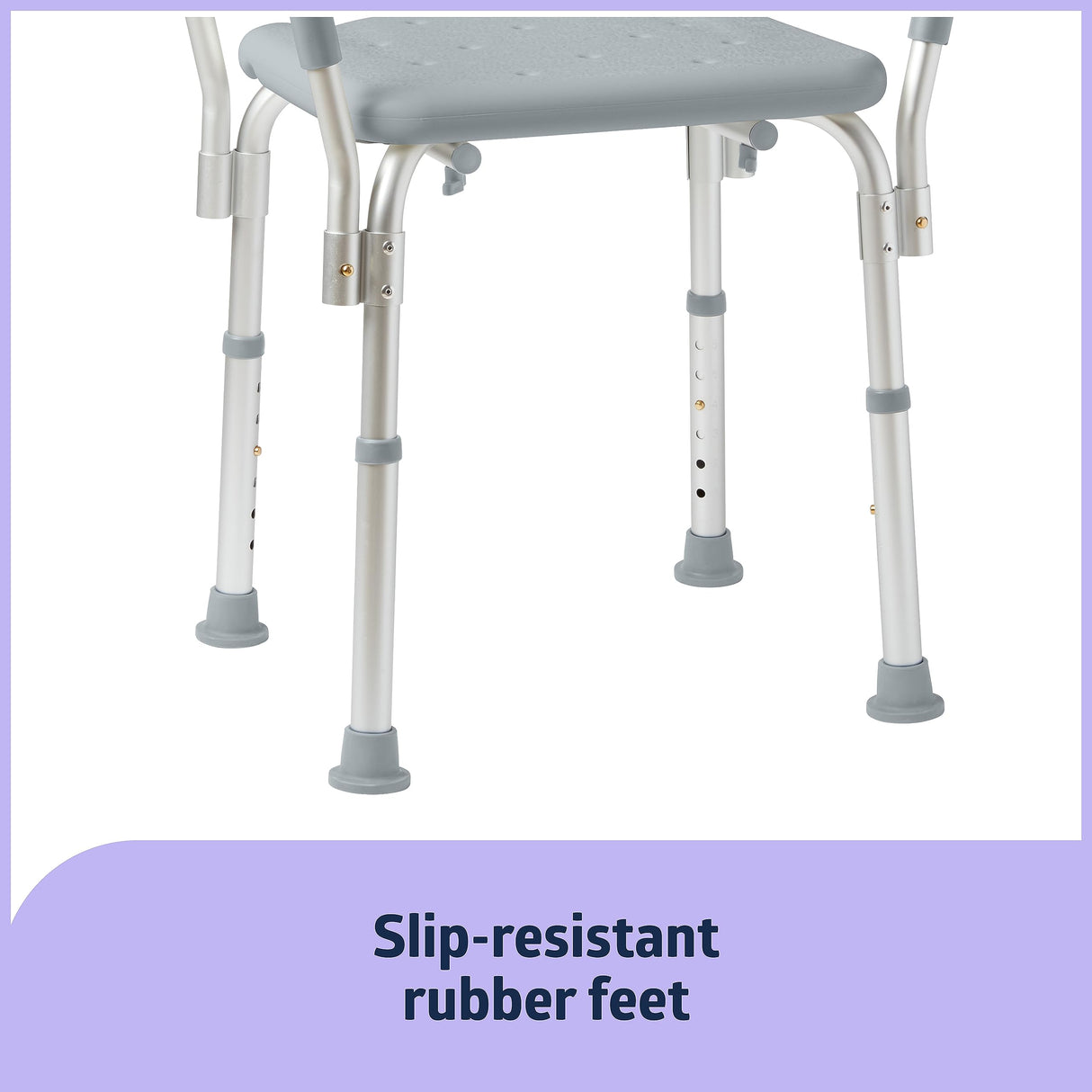 Medline Backless Shower Chair with Arms - 350 lb. capacity, Bench, Stool, Seat for Elderly, Seniors Independent Adult and Disabled Adults
