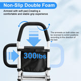 Bed Rails for Elderly Adults Safety-Bed Assist Rail with Double Grab Bars & Fall Prevention Guard & Storage Pocket Fits King, Queen, Full, Twin, Support Up to 300lbs,Height 25.6'' (Double Grab Bars)