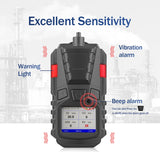 Gas Detector with Pump, 4 Gas Monitor Multi Gas Detector CO EX O2 H2S Monitor, 3000mAh Rechargeable 4 Gas Monitor with Calibration Kit, Portable LCD Display with Clip Sewer Gas Detector 4 Gas Meter