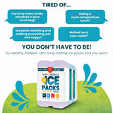 Healthy Packers Ice Packs for Lunch Boxes & Coolers - Freezer Packs - Original Cool Pack | Cooler Accessories for Beach, Camping & Fishing | Slim & Long-Lasting Reusable Ice Pack for Cooler