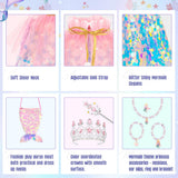 Meland Princess Dress Up for Girls 3-8, Mermaid Cape with Crown, Dress Up Clothes for Girls Birthday Gift, Christmas, Halloween Role Play Costumes, Toys for Kids Toddlers Pretend Play