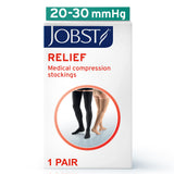 JOBST Relief 20-30 mmHg Compression Socks, Thigh High with Silicone Band, Beige, Large