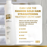 FASHION GOLD PROGRESSIVA 300g / 10.5oz | Brazilian Blowout Keratin Smoothing System | At-Home Professional Straightening Treatment | Reduces Frizz, Restores Shine, & Adds Strength | For All Hair Types