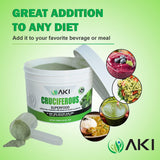 AKI Cruciferous Superfood Green Mix Powder - Made from Kale, Broccoli, Brussels Sprouts, Cabbage - Packed with Essential Phytonutrients & Vitamins ((5.3oz/150g))