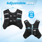 Ragebby Weighted Vest, 20lb for Men, Women with Reflective Stripe, Weight Vests Adjustable for Workout, Strength Training, Running, Fitness, Muscle Building, Weight Loss