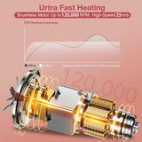 Brightup Upgraded Professional Hot Air Styler – 1400W High-Speed Blow Dryer Brush with 120,000 RPM, No Heat Damage, Fast Drying for Wavy, Curly & Straight Hair, 110V, Multi-Styler with Storage Bag