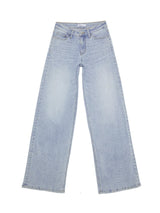 ONESO Wide Leg for Women Mid Low Rise Baggy Jeans Distressed Pants Stretchy Bottom Lady Basic Comfortable Denim (US, Numeric, 28, Regular, Regular, Light Blue)