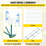 VEVOR Tomato Cages, 11.8" x 11.8" x 46.1", 10 Packs Square Plant Support Cages, Green PVC-Coated Steel Tomato Towers for Climbing Vegetables, Plants, Flowers, Fruits