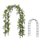 SCENDOR Iron Pergola Arbor Practical, 7.9 Feet High x 4.6 Feet Wide, Assemble Easily for Various Climbing Plant Wedding Garden Arch Bridal Party Decoration Wide Arbor