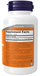 NOW Foods Supplements, L-Tryptophan 1,000 mg, Double Strength, Encourages Positive Mood*, Supports Relaxation*, 60 Tablets