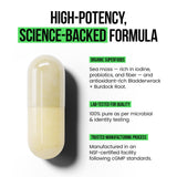 VitaRaw Organic Irish Sea Moss Capsules 2400 mg - Burdock Root and Bladderwrack Powder Real Seamoss Pills for Immune Support, Joint and Gut Health Help - Raw Sea Moss Advanced Herbal Supplement