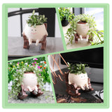 Camotank Smiley Face Rocking Chair Planters Flower Pots for Plants Funny Succulents Plant Live Cute Resin Head Planter for Indoor Outdoor Plants Gift Ideas for Mother and Christmas (Large)