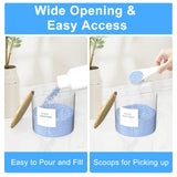 3+1 Pack Laundry Pods Containers & Dryer Sheet Holder & Laundry Detergent Dispenser, Laundry Room Organization and Storage Jars with Lids, Labels and Scoops for Scent Booster, Powder, Pods