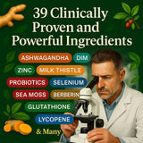 39-in-1 Skin, Gut & Hormone | Cortisol Support – with DIM, Zinc, Probiotics, Ashwagandha, Turmeric & Antioxidants – Clinically-Backed Supplement for Women & Men – Acne, Immune & Detox – 90 Capsules