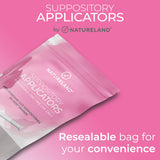 Natureland Personal Suppository Applicators for Women, Individually Wrapped Disposable Applicators with Silky Smooth Comfort Tip, Daily Intimate Care Tool (Small tip applicators, 40 Count (Pack of 1))