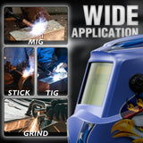 YESWELDER Auto Darkening Welding Helmet, Blue Light Blocking, 1/1/1/1 True Color Solar Powered Welding Hood with 2 Arc Sensors, Wide Shade 3.5/9-13 Welder Mask for TIG MIG ARC and Grind
