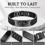 JUBOPE Custom Engraved Bracelets for Men,Adjustable Waterproof