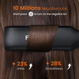 Faszin Professional Hair Straightener, 1.65inch Wide-Plate, Titanium Negative Ion Flat Iron, 30s Rapid Heating, LED Temp Display, Wide Voltage & 10 Adjustable Temp Levels (260-450℉) - Black