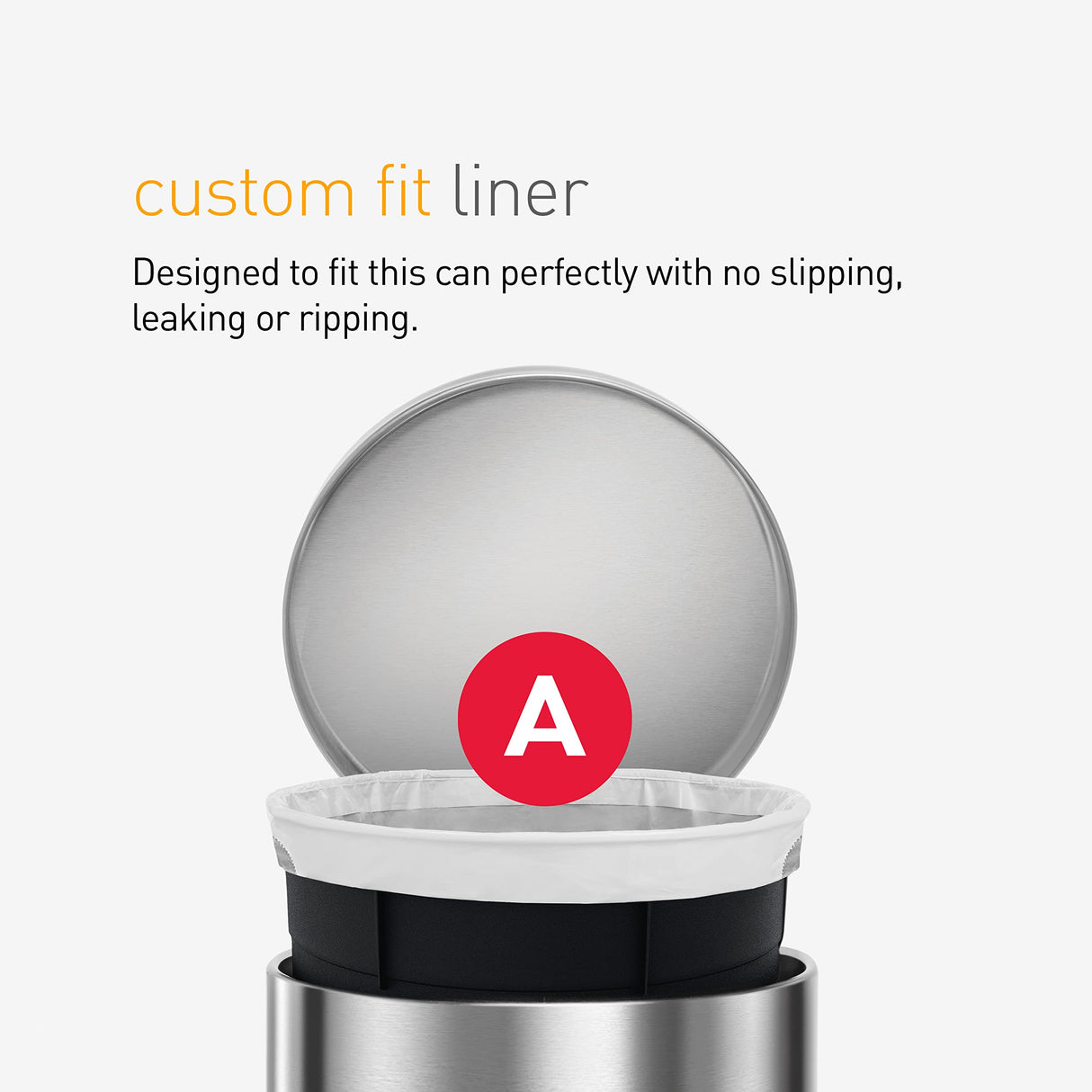 simplehuman Code A 150 Count, Dispenser Pack Custom Fit Liners, Drawstring Trash Bags, 4.5 Liter / 1.2 Gallon, White