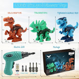 Dinosaur STEM Toys for Kids 3-5, Take Apart Dinosaur Toys with Electric Drill, Educational Building Toy & Construction Set, DIY Christmas Birthday Gifts for 3 4 5 6 7 8 Years Old Boys and Girls