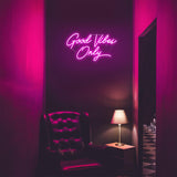 Kavaas Good Vibes Only Neon Signs for Wall Decor 17.7" x 9.9" | Pink Good Vibes Only LED Sign for Bedroom, Party, Bar, Salon - Best Gifts for Birthday, Christmas
