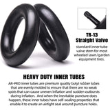 (2-Set) AR-PRO 4.80/4.00-8" Tire and Inner Tube Set - Universal Replacement Tires and Inner Tubes with 15.5" Outer Tire Diameter and 4.80" Tire Width - Fits on Dollies, Trolleys, Wagons, and More