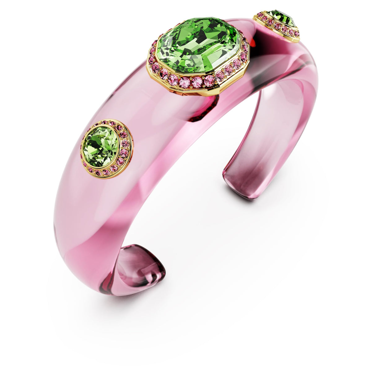Swarovski Dulcis cuff, Mixed cuts, Multicolored, Gold-tone finish