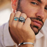 EIELO 24Pcs Vintage Punk Rings Set for Men Cool Gothic Chunky Rings Statement Snake Claw Skull Dragon Eyes of Hell Open Boho Ring Set