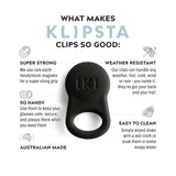 KLIPSTA SPEX Glasses Clips (Black+Stone 2-pack) - Perfect Holiday Gift & Christmas Stocking Stuffer - Magnetic Glasses Holder for Clothes, Eyewear Strap Alternative, ID Badge Holder