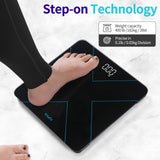 Vitafit Digital Bathroom Scale for Body Weight, Weight Scale Professional Factory Since 2001, White LED and Step-On, 3*AAA Batteries Included, 400lb/182kg, Black