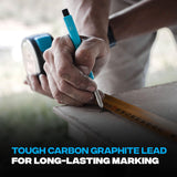 OX Tools 2.88 mm Tuff Carbon Marking Carpenter Pencil Lead Refills – 10 Pack Break Resistant Graphite Replacements for Construction, Woodworking & Deep‑Hole Mechanical Pencils