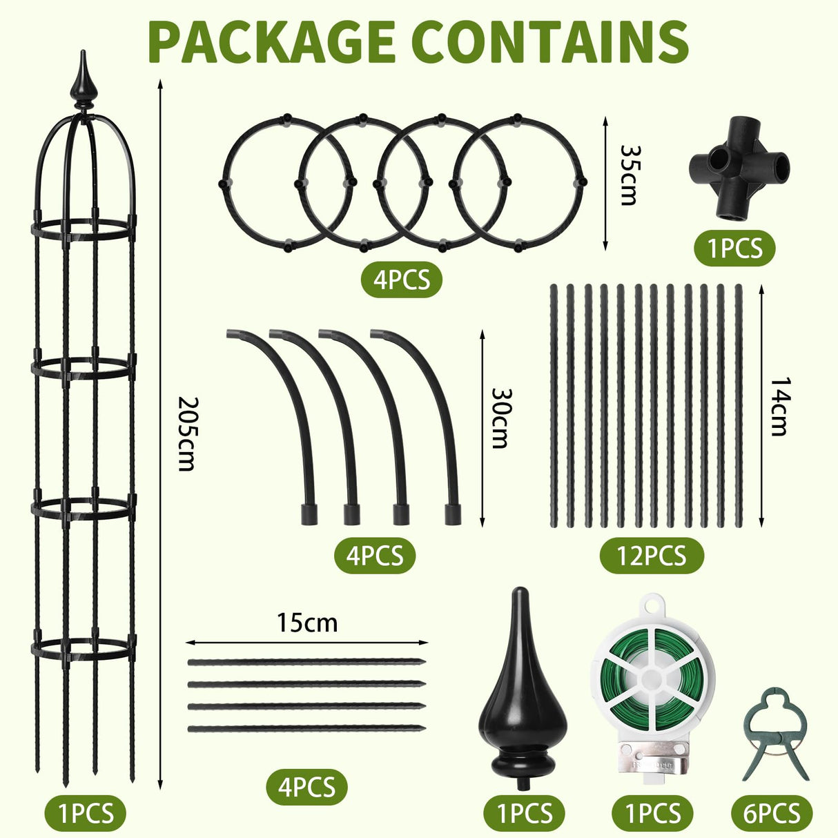 SDLDEER 1 Pcs 6.7FT Garden Obelisk Trellis Climbing Plant Support