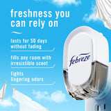 Febreze Plug in Air Freshener, Odor-Fighting Scented Oil Refill, Air Fresheners for Home and Bathroom and Kitchen, Long Lasting for Strong Odors, Linen & Sky Scent, 0.87oz Refills, 4 Count