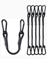 8 Inch Short Small Carabiner Bungee Cord with 190 Lbs Max Break Strength, 8 Pcs Black Mini UV Resistant Bungee Straps with Upgraded Carabiner Hooks, Great for Cargo, Bike, Kayak Boat, Luggage, etc