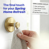 HOME SO Suction Cup Hooks for Shower & Bathroom Towel Holder 2-Pack – Suction Cups Hooks for Hanging Towels, Robes, & Coats - Tiles, Glass Door or Mirror – Shower Hooks & Towel Hooks Organizer - Gold