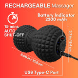 ZeenKind Vibrating Peanut Massage Ball, Ultra Strong Rechargeable Therapy Roller, Trigger Point Massager for Back Neck Foot Muscle Pain, Myofascial Release & Plantar Fasciitis Relief