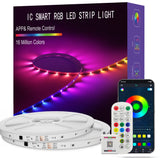 ATHONO Led Lights for Bedroom 100FT Smart IC+RGB, Music Sync Color Changing Strip Lights, 24Key Remote+App Control Light Strip for BedHead,Underbed,Ceiling,Background Wall(2Rolls of 50FT)