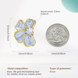 Cicy Bell Flower Stud Earrings for Women 18K Gold Plated 925 Sterling Silver Posts Cubic Zirconia Petal Statement Earrings Trendy Festival Vacation Jewelry Gifts